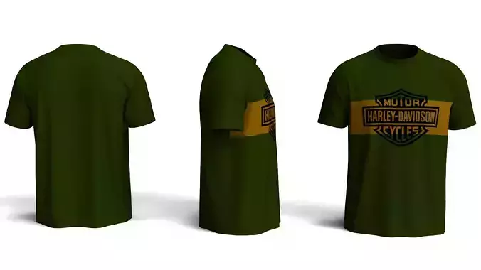 Green Shirt For Man Realistic Clothing 3D Model