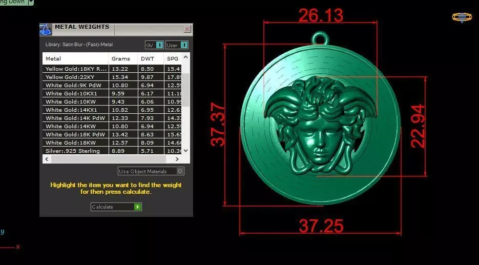 Ver-sace Medusa pendant 3D print model_2