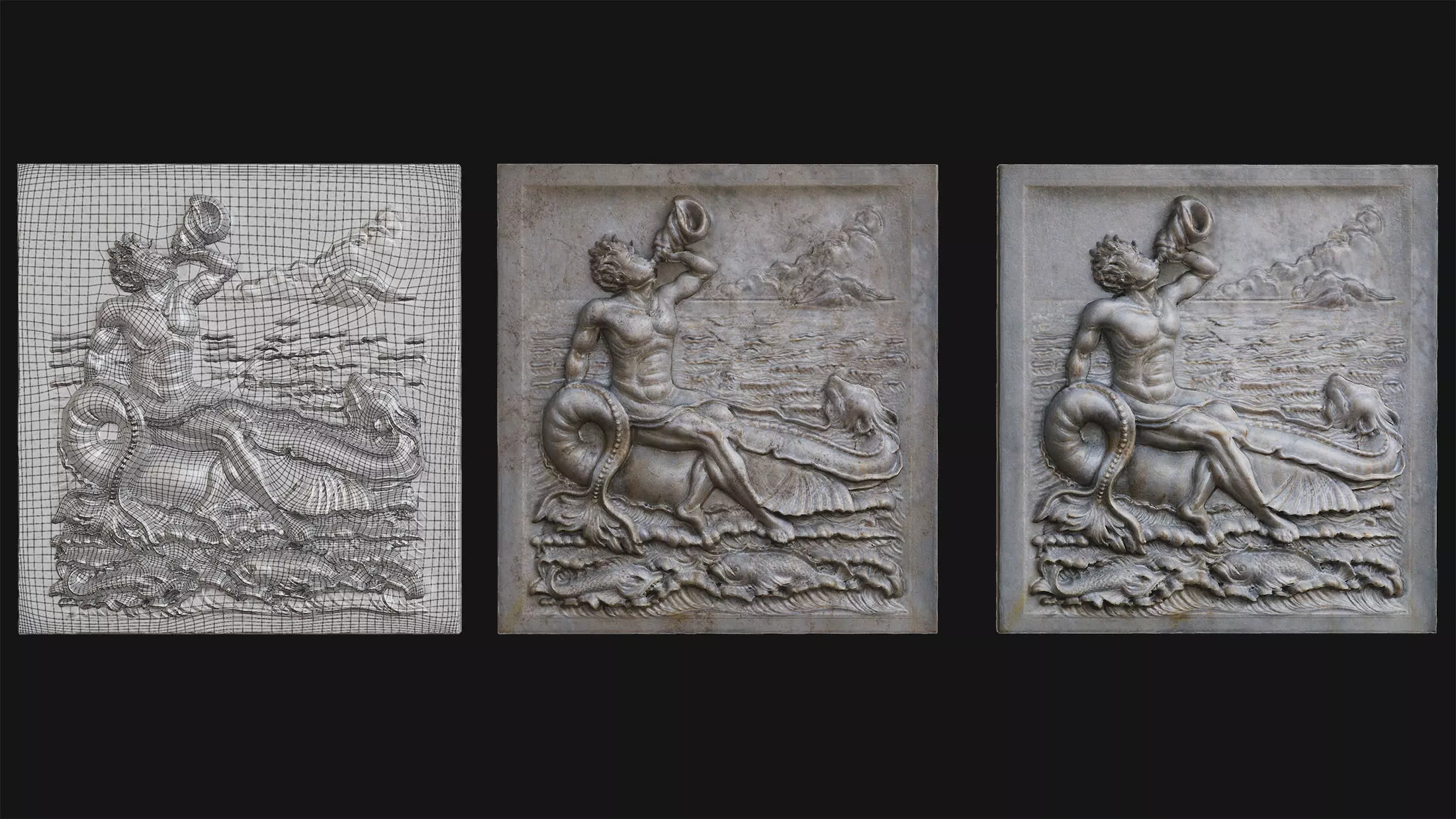 TRITON PANEL Low-poly 3D model_1