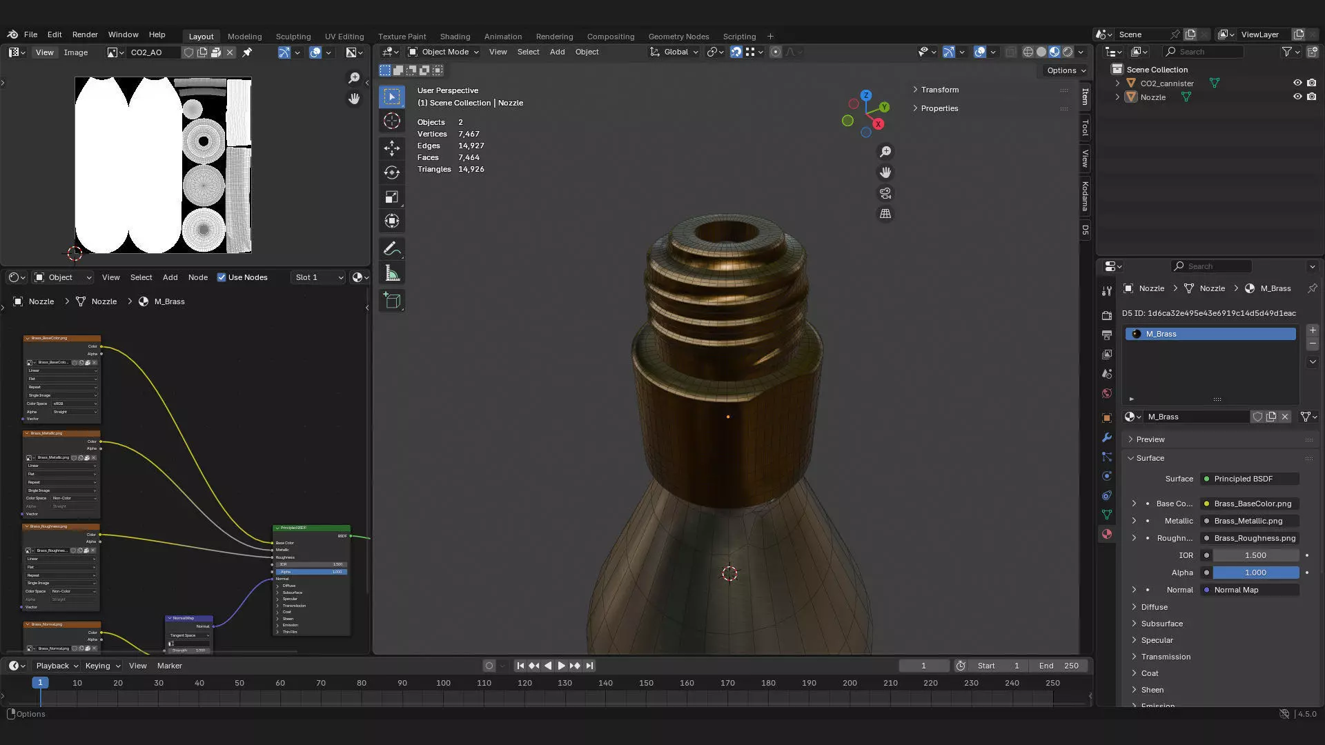 CO2 gas cartridge cylinder or bottle 3d model 3D model_7