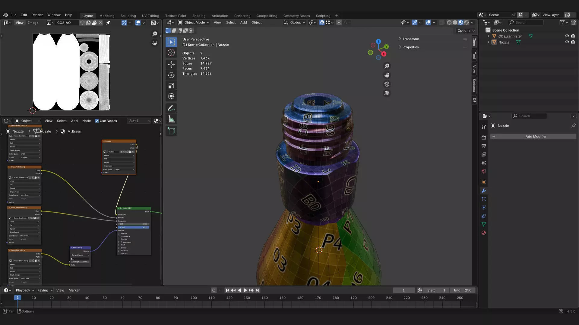 CO2 gas cartridge cylinder or bottle 3d model 3D model_6