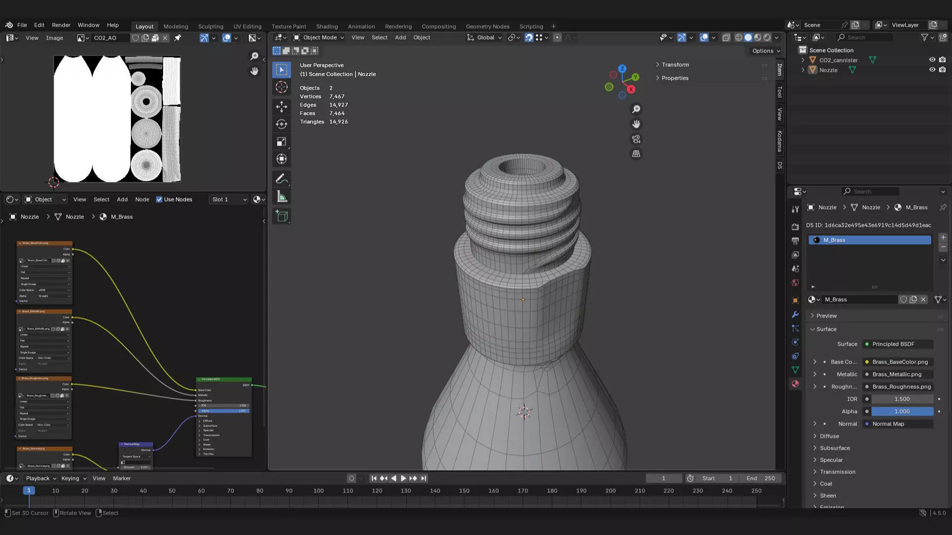 CO2 gas cartridge cylinder or bottle 3d model 3D model_8