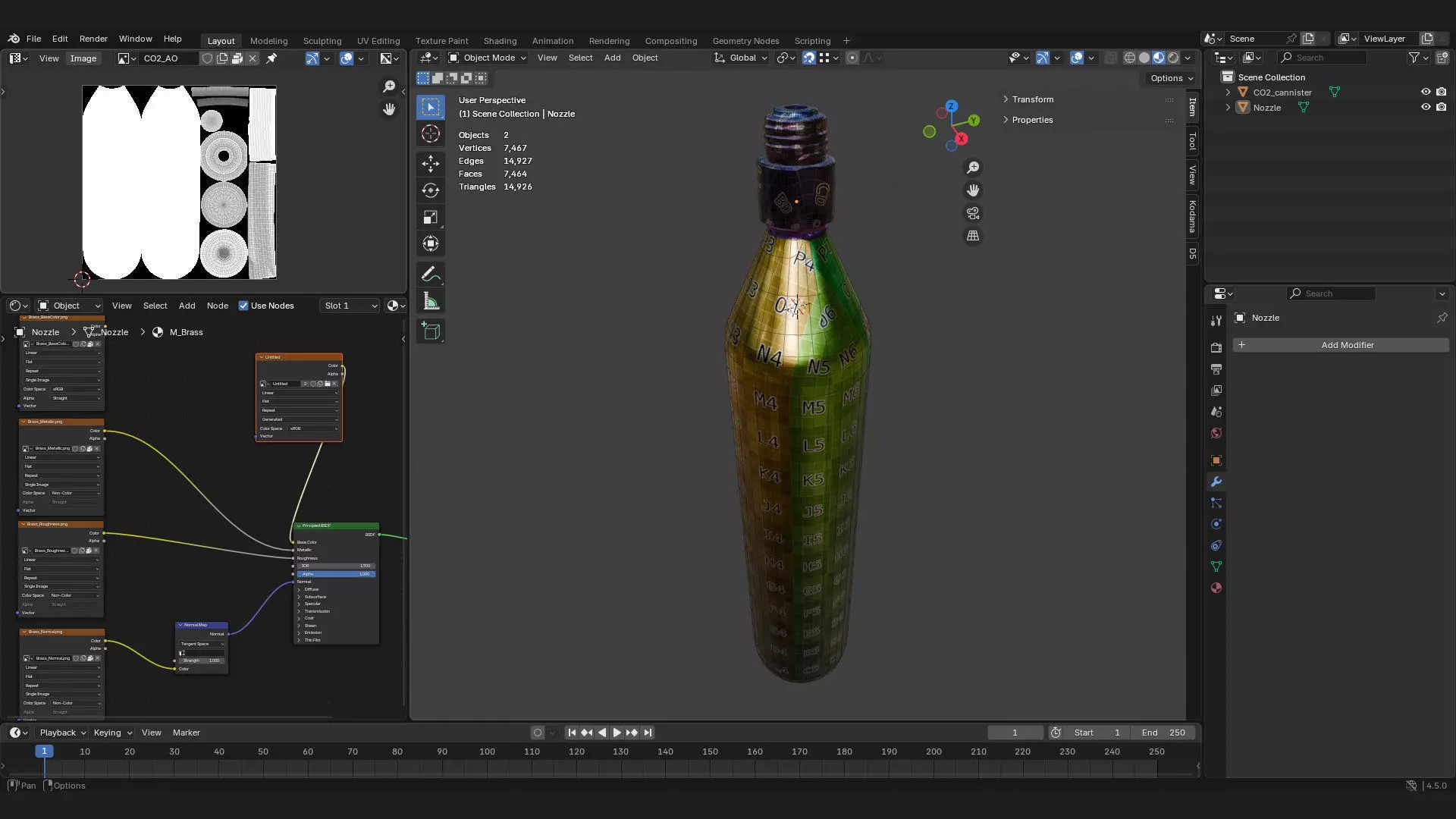 CO2 gas cartridge cylinder or bottle 3d model 3D model_5