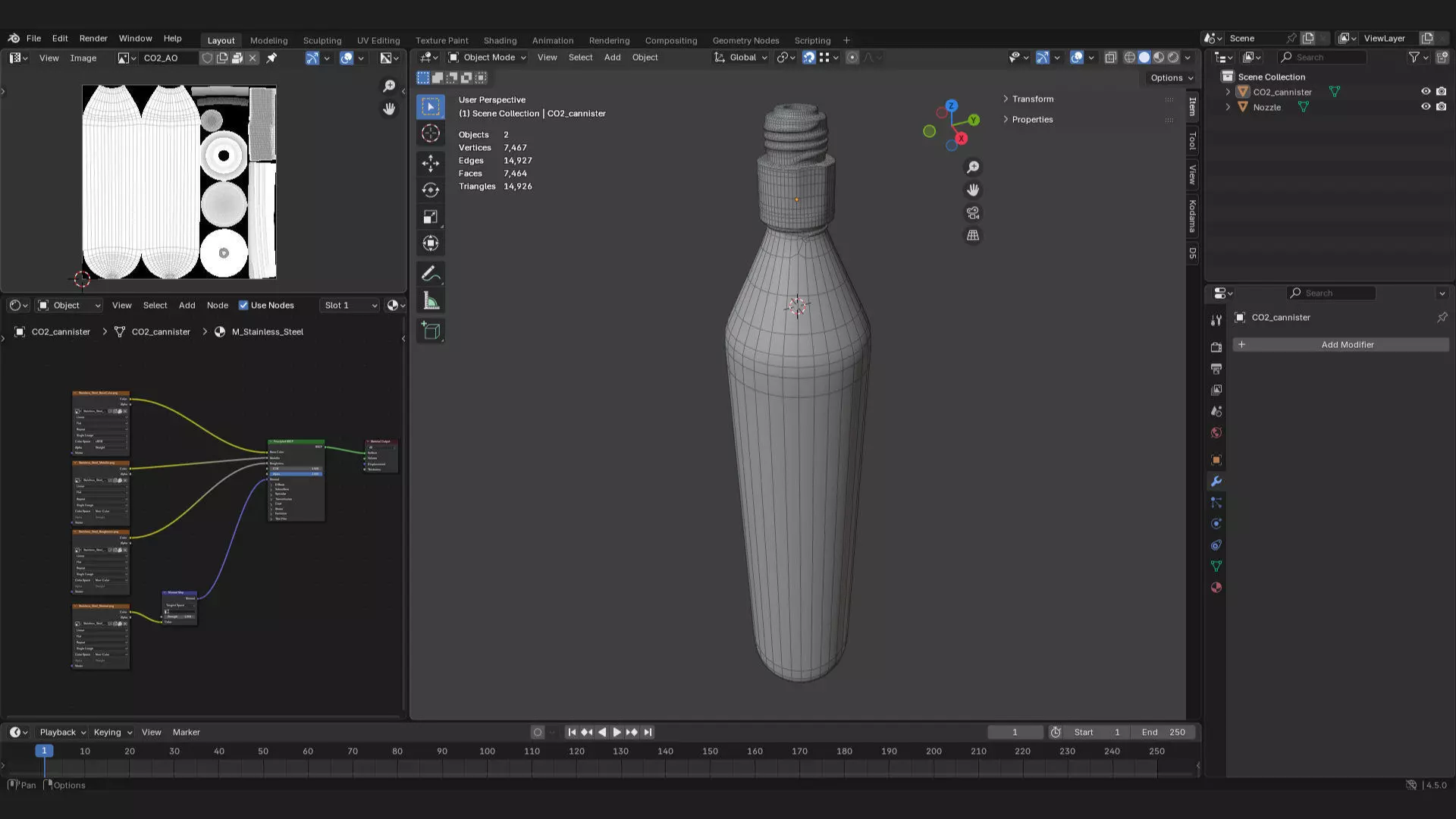 CO2 gas cartridge cylinder or bottle 3d model 3D model_4