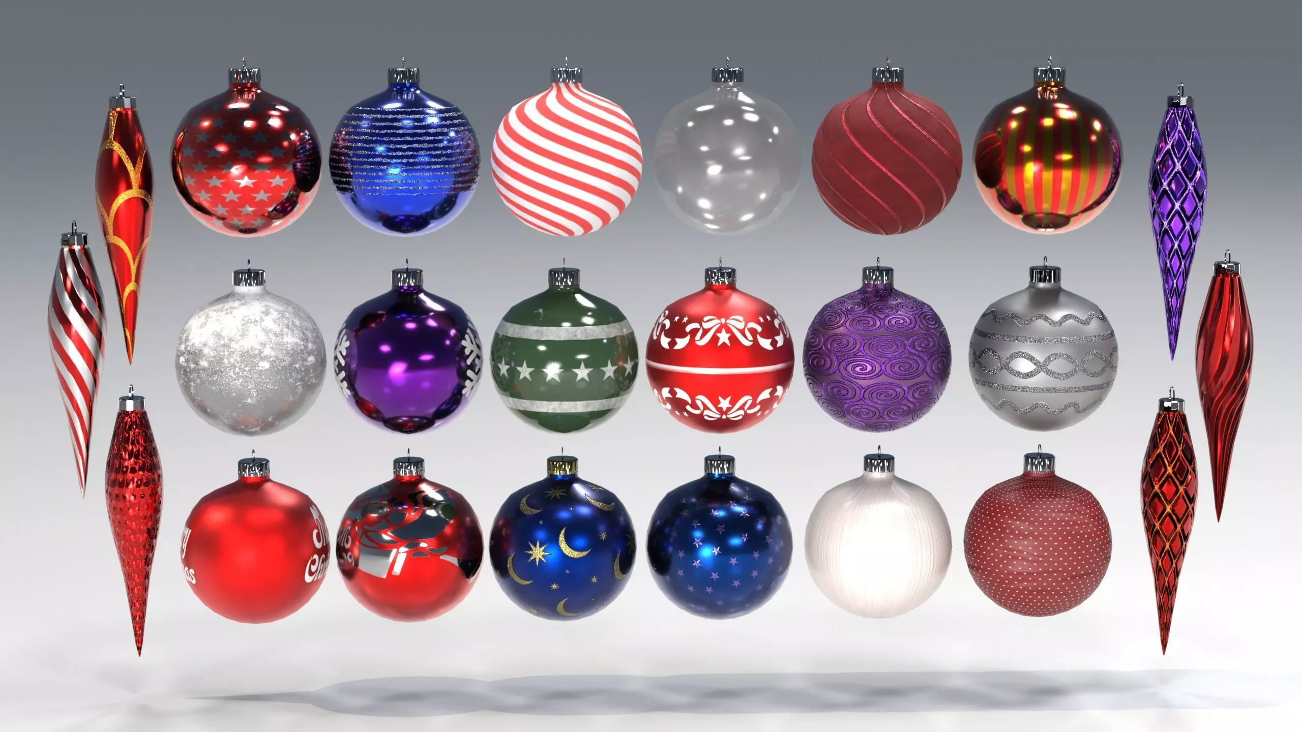 Christmas Ornament Asset Pack Low-poly 3D model_0
