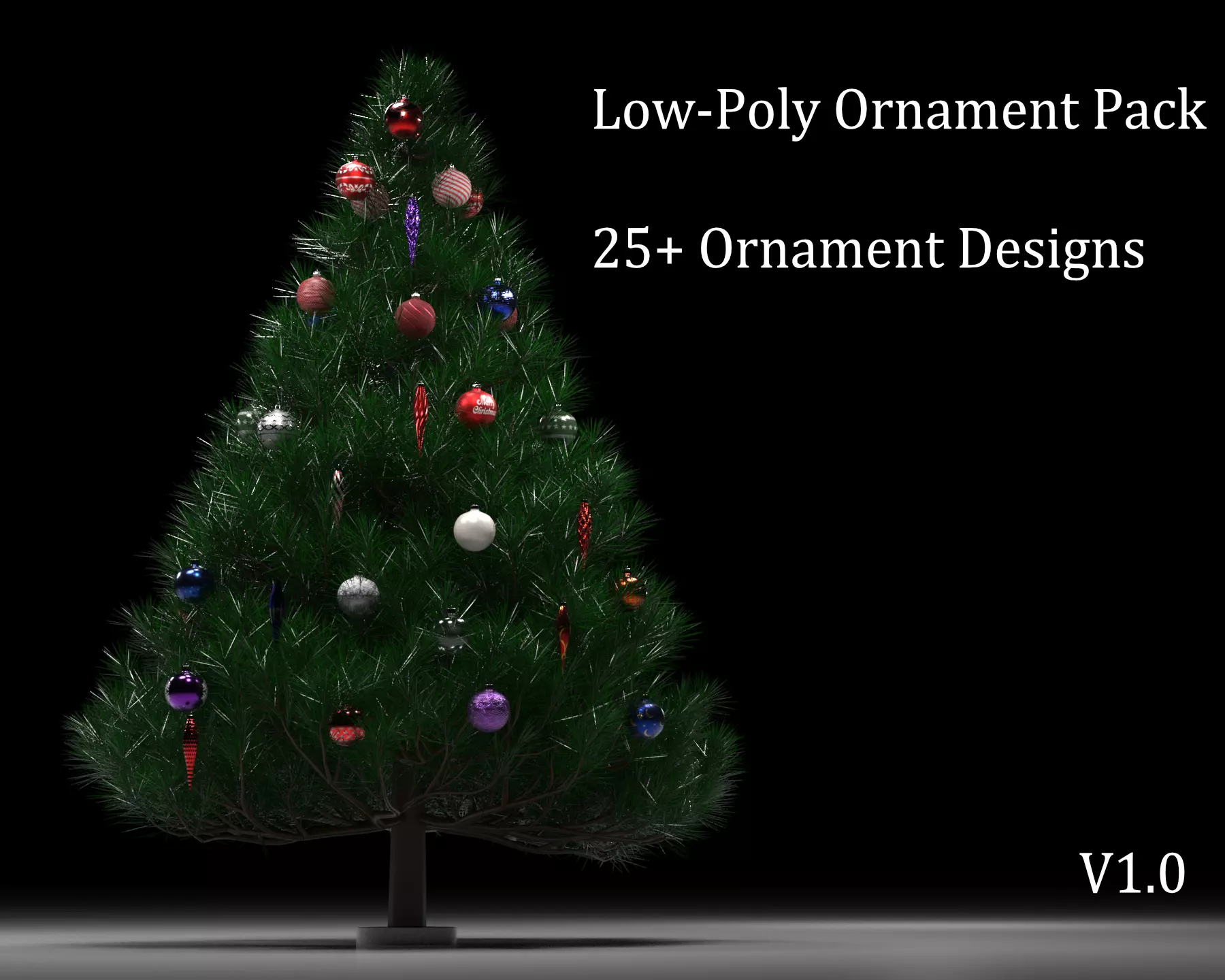 Christmas Ornament Asset Pack Low-poly 3D model_1