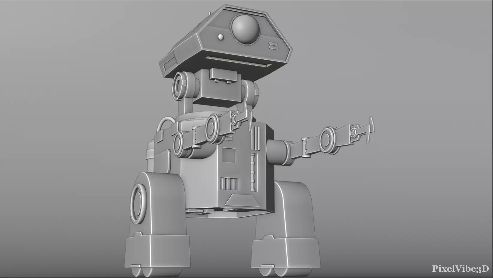 Sci-Fi Game Robot Low-poly 3D model_2