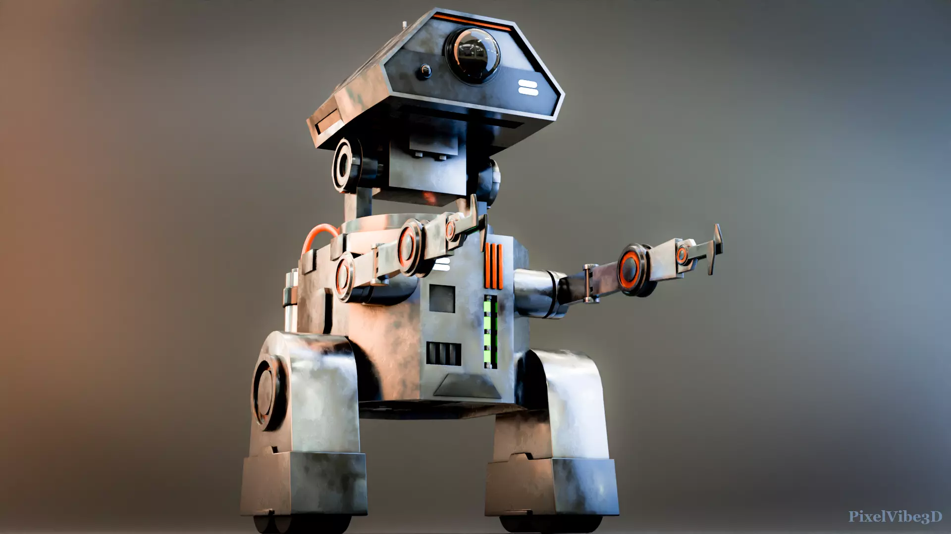 Sci-Fi Game Robot Low-poly 3D model_0