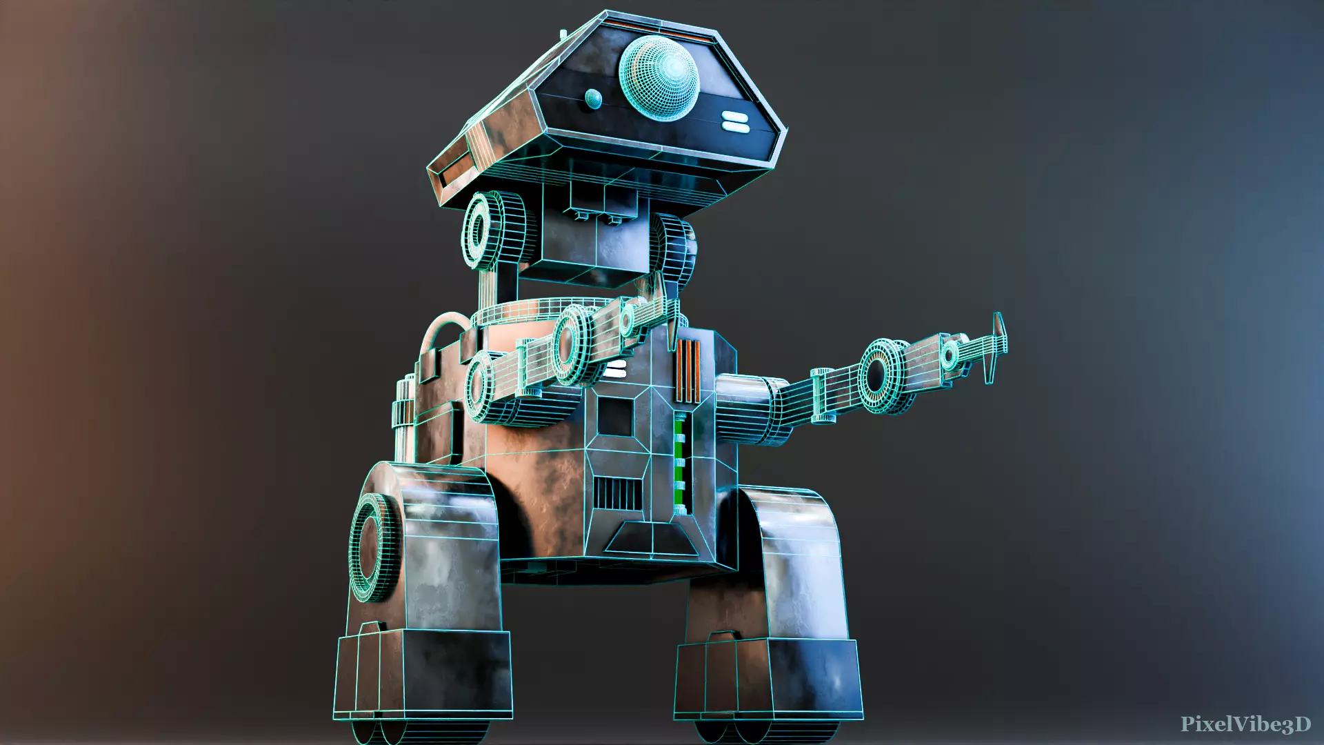 Sci-Fi Game Robot Low-poly 3D model_1