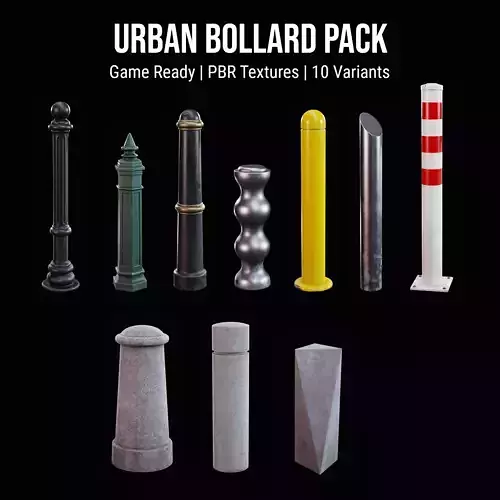 Urban Bollard Pack - Game Ready PBR