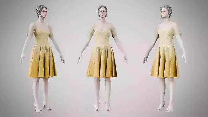 Dress 09 Caramel With Design