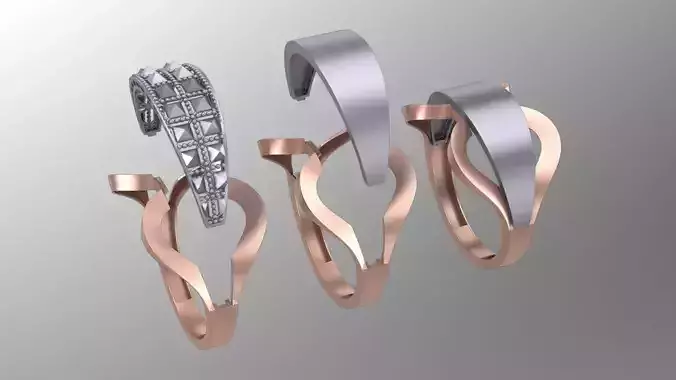  2 pieces fusion cut ring with polysurfaces