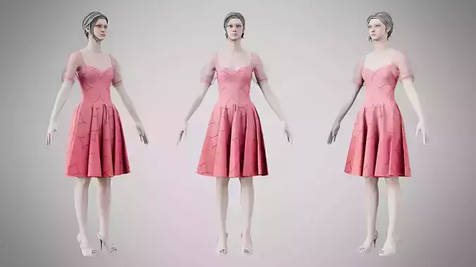 Dress 09 Very Light Blue With Design