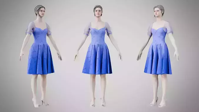 Dress 09 Weldon Blue With Design