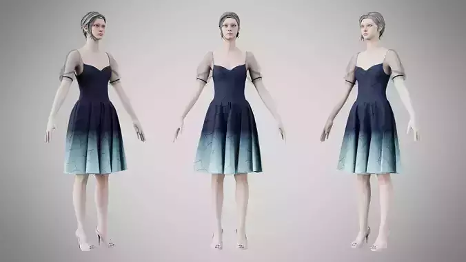 Dress 09 Yankees Blue With Design