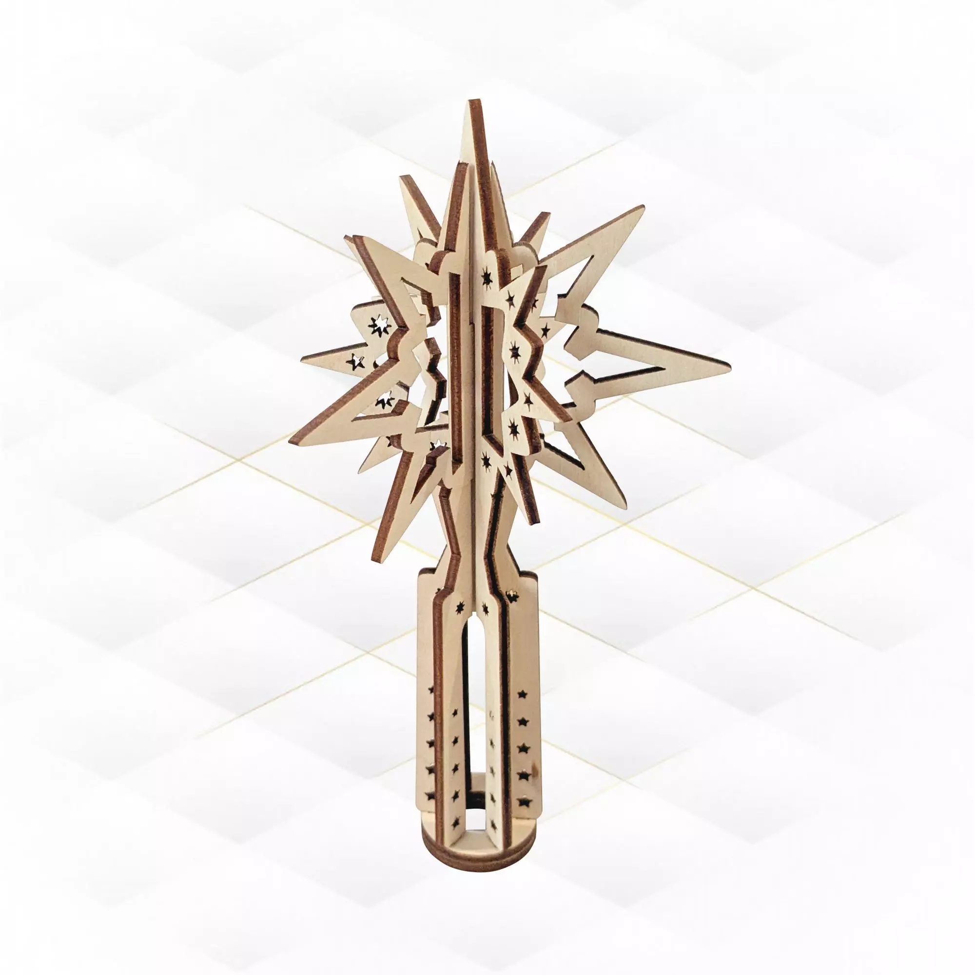 Christmas Tree Topper Star Laser Cut Svg Dxf Files 3D print model_2