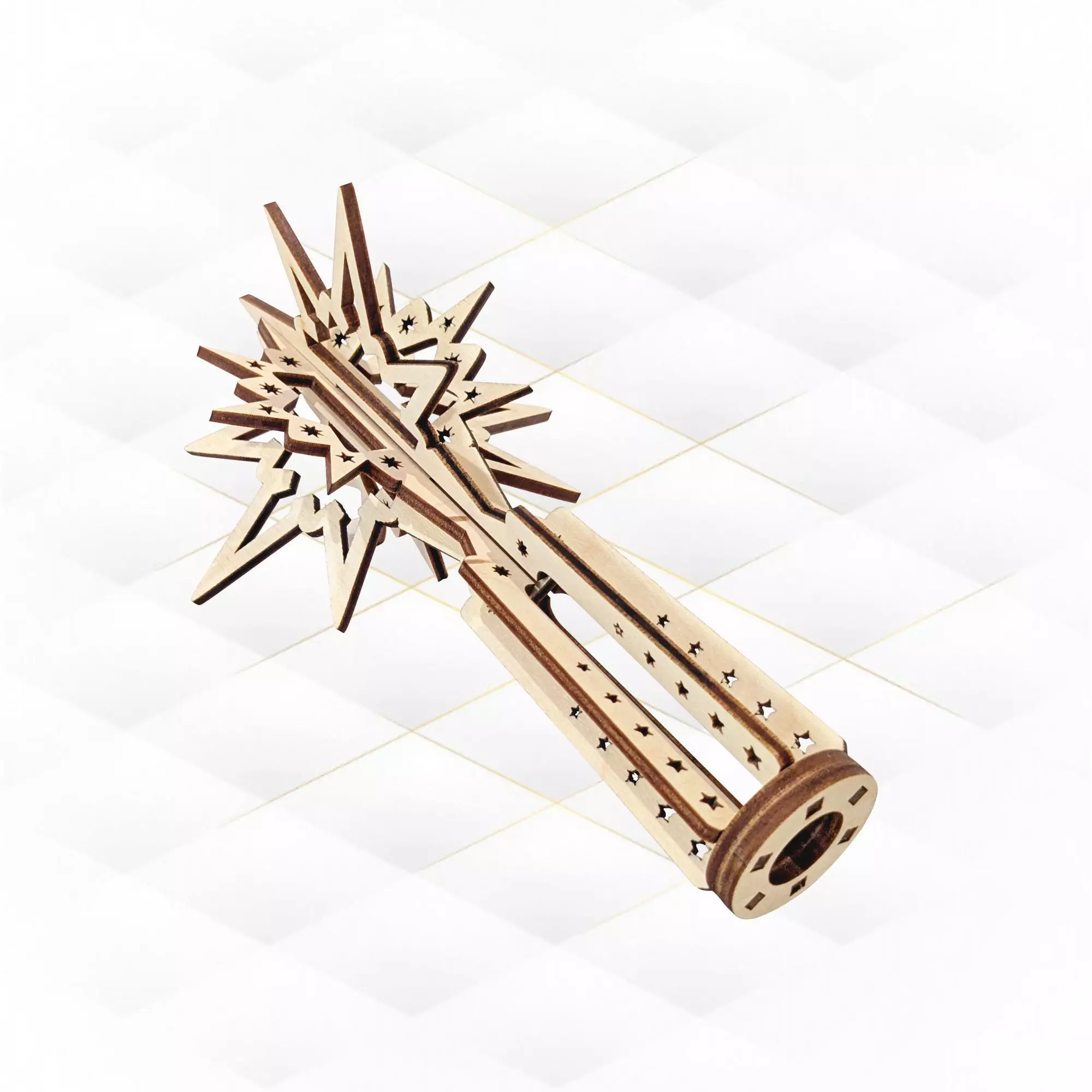 Christmas Tree Topper Star Laser Cut Svg Dxf Files 3D print model_1