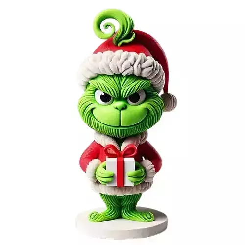 Christmas Grinch with Gift Sculpture 3D print model Christmas Grinch with Gift Sculpture 3D print model