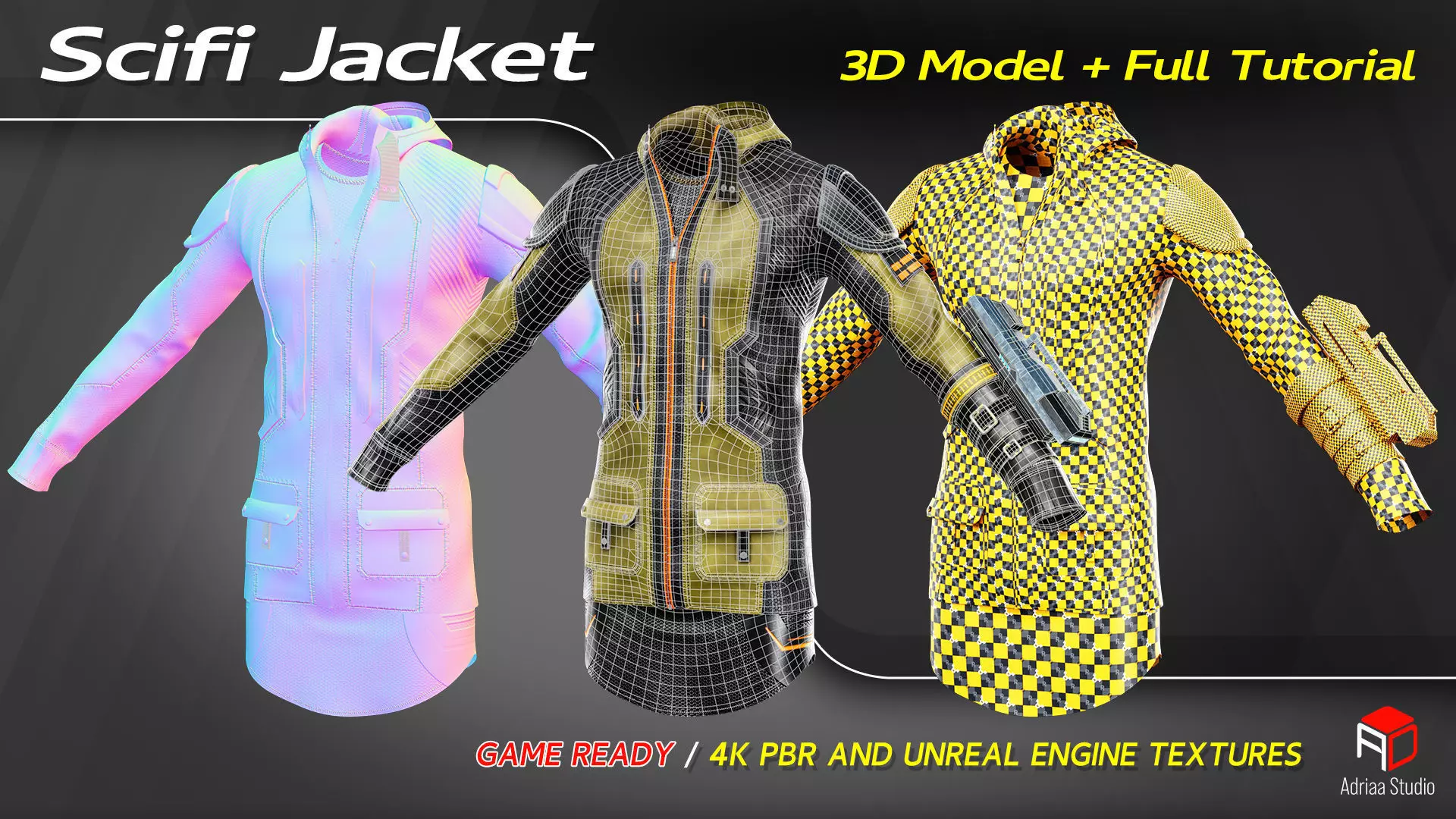 Scifi Jacket 3D Model Low-poly 3D model_7