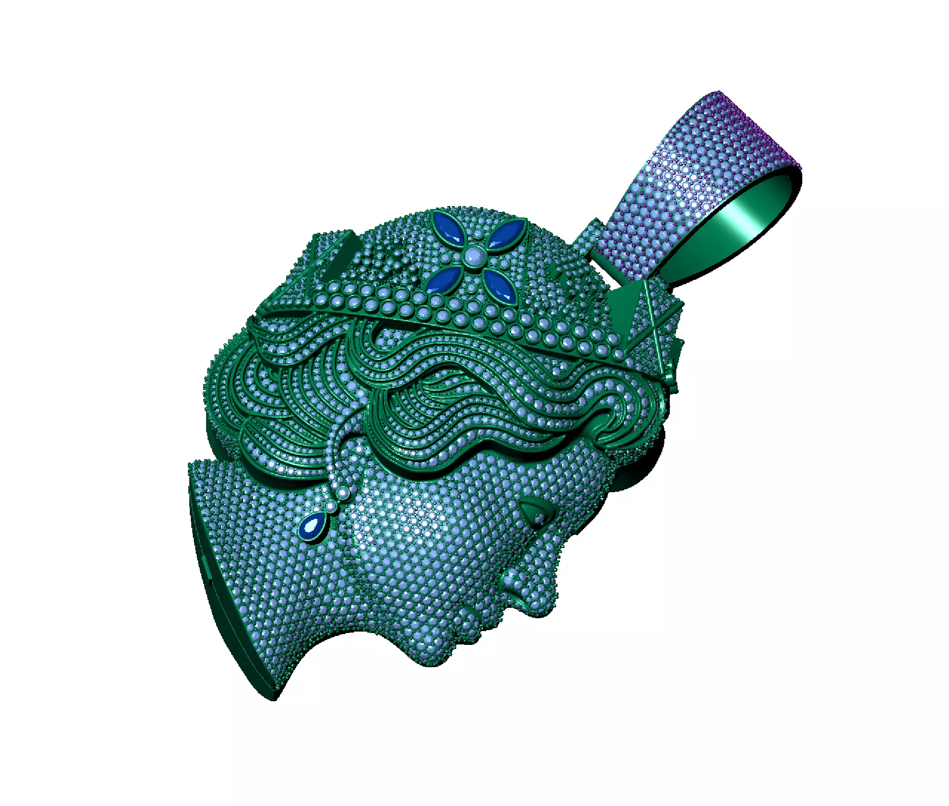 Queen Elizabeth Pendant  3D print model 3D print model_6