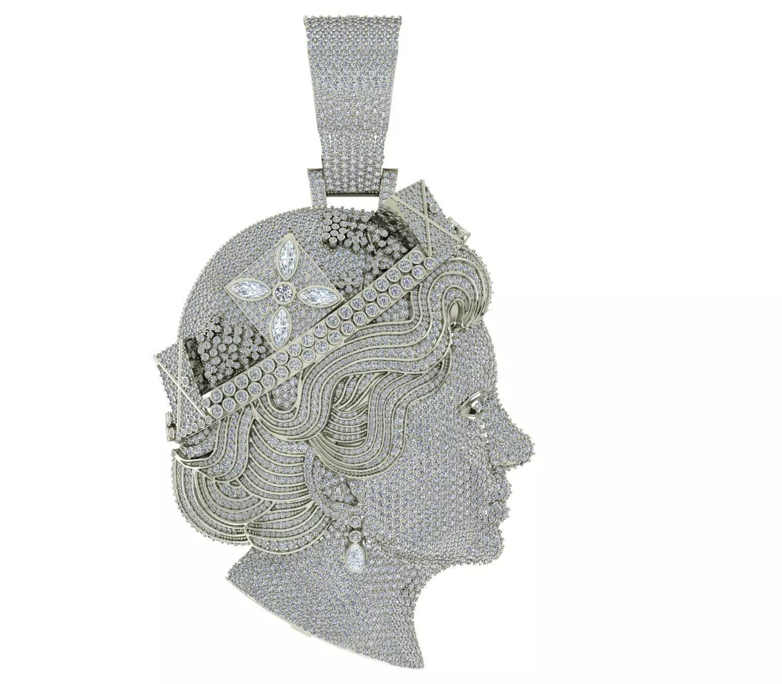 Queen Elizabeth Pendant  3D print model 3D print model_3