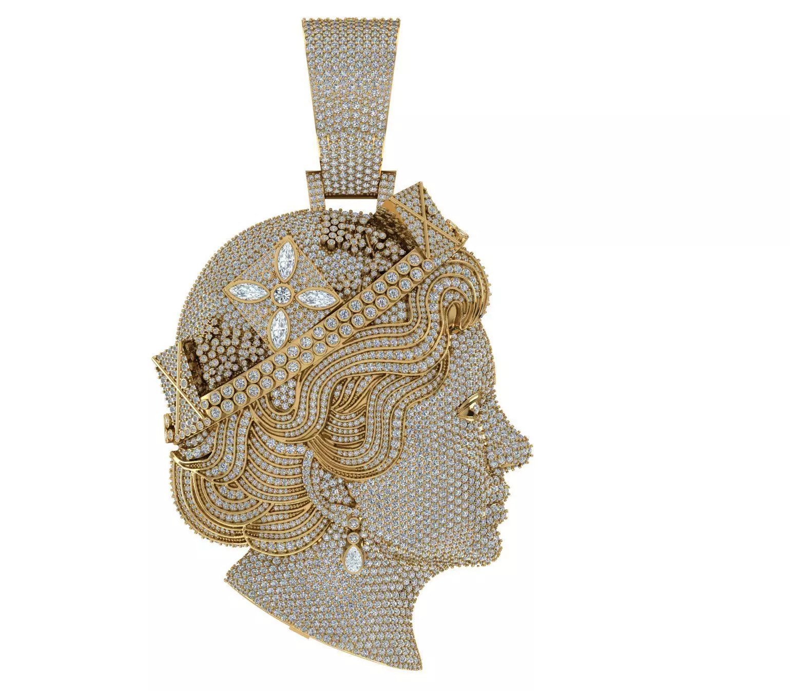 Queen Elizabeth Pendant  3D print model 3D print model_0