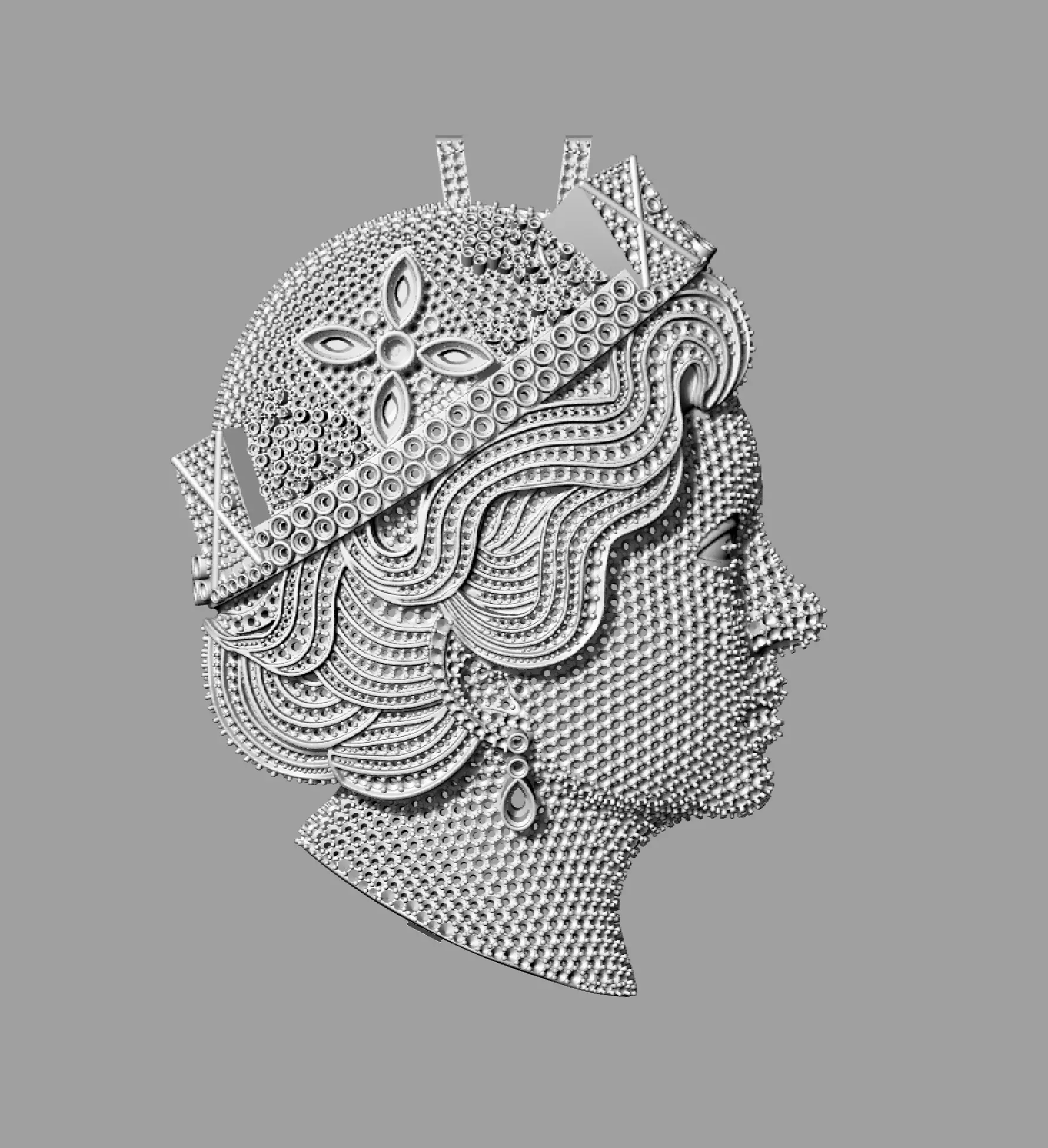 Queen Elizabeth Pendant  3D print model 3D print model_9