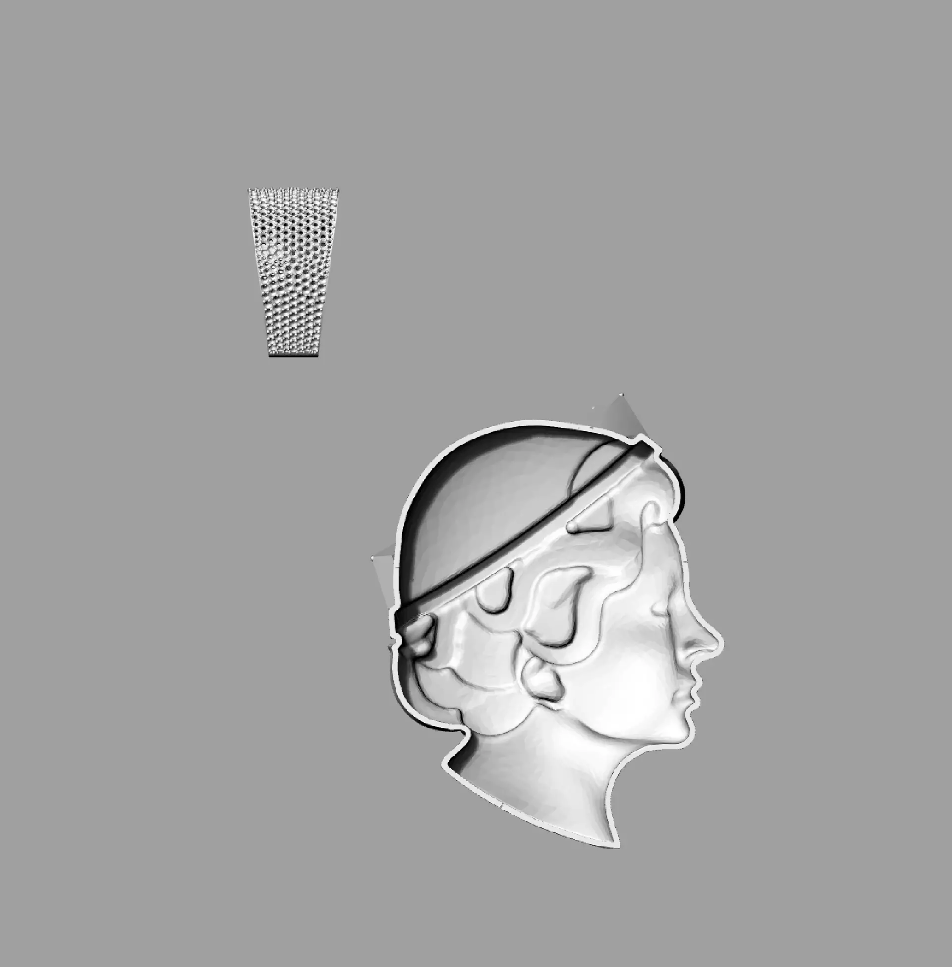 Queen Elizabeth Pendant  3D print model 3D print model_10