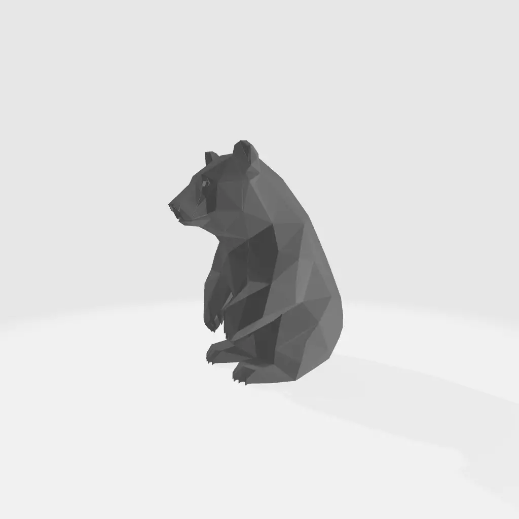 Low-Poly Bear Sculpture 3D print model_2