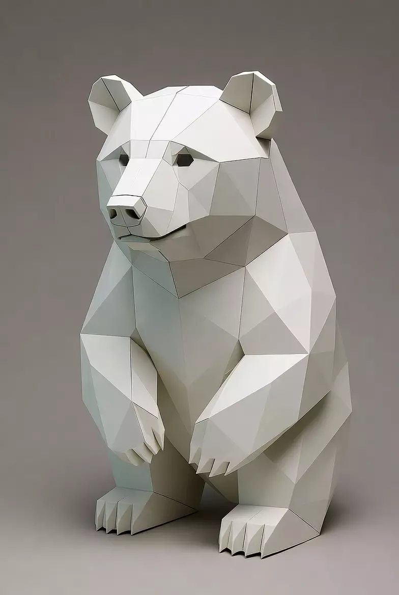 Low-Poly Bear Sculpture 3D print model_0
