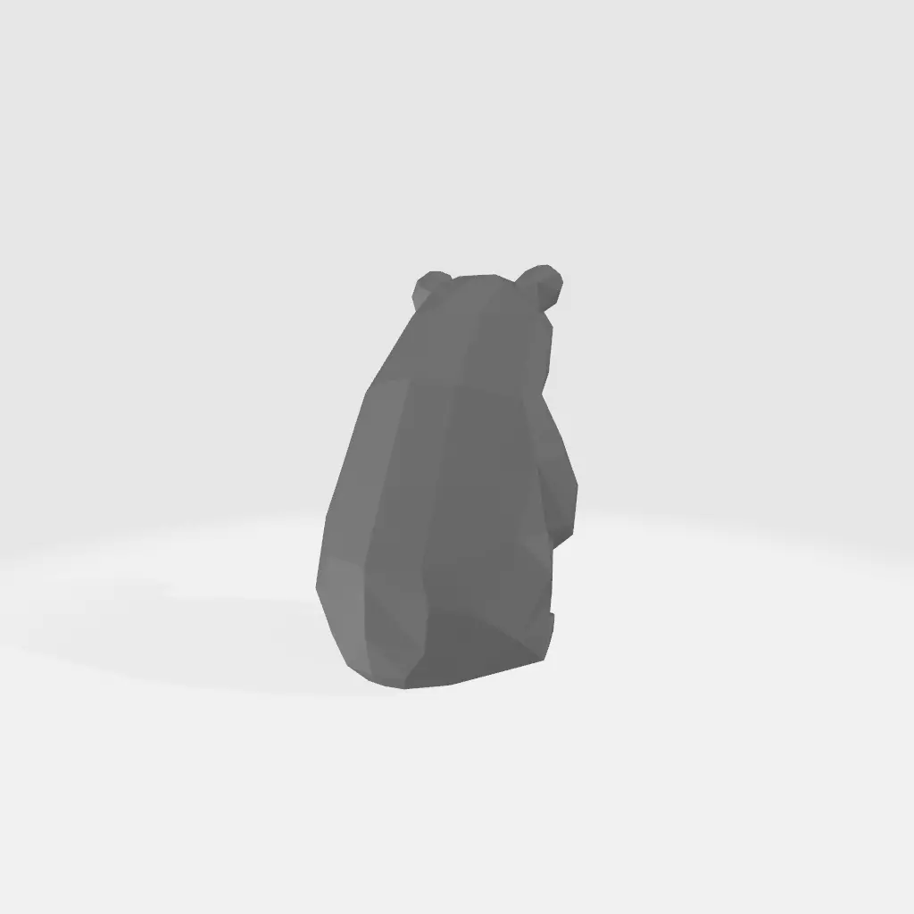 Low-Poly Bear Sculpture 3D print model_3