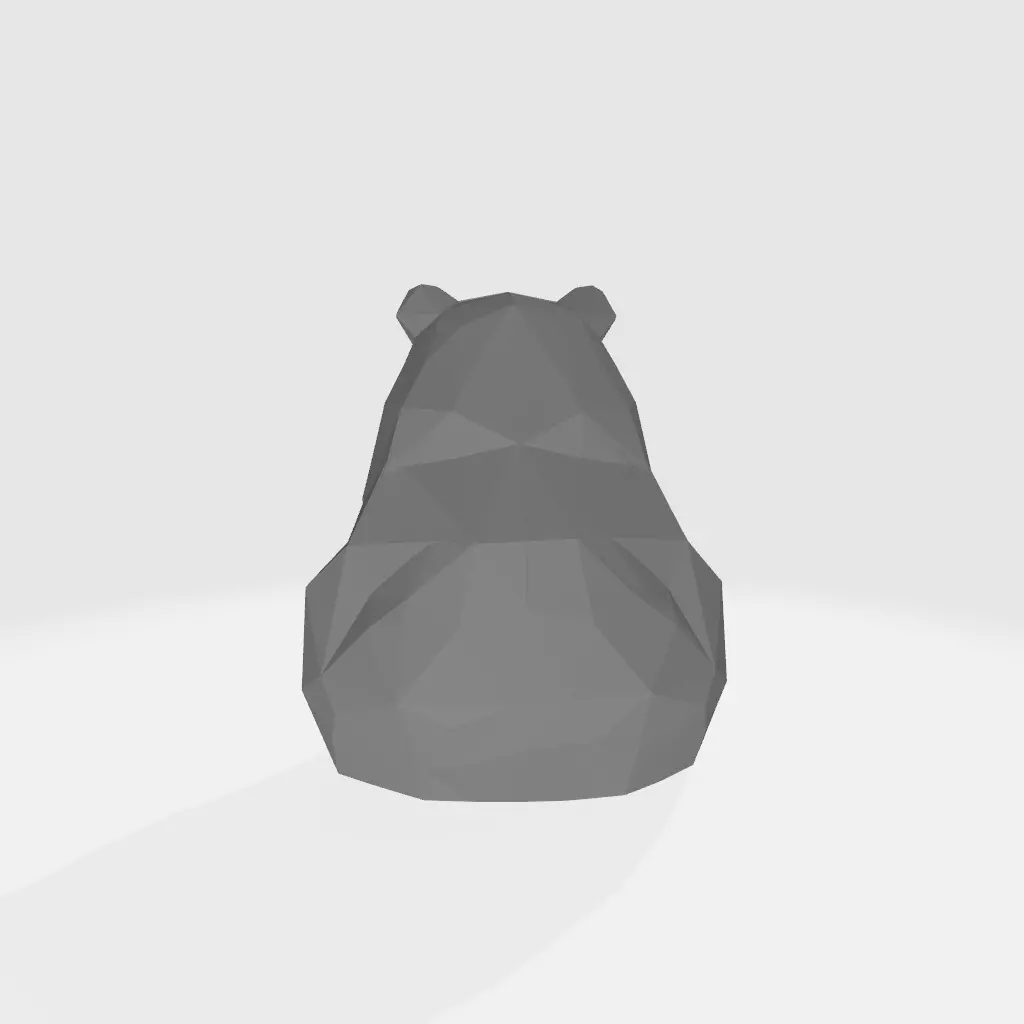 Low-Poly Sitting Bear 3D print model_2