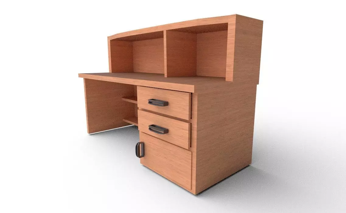 Study Table 1 Low-poly 3D model_10