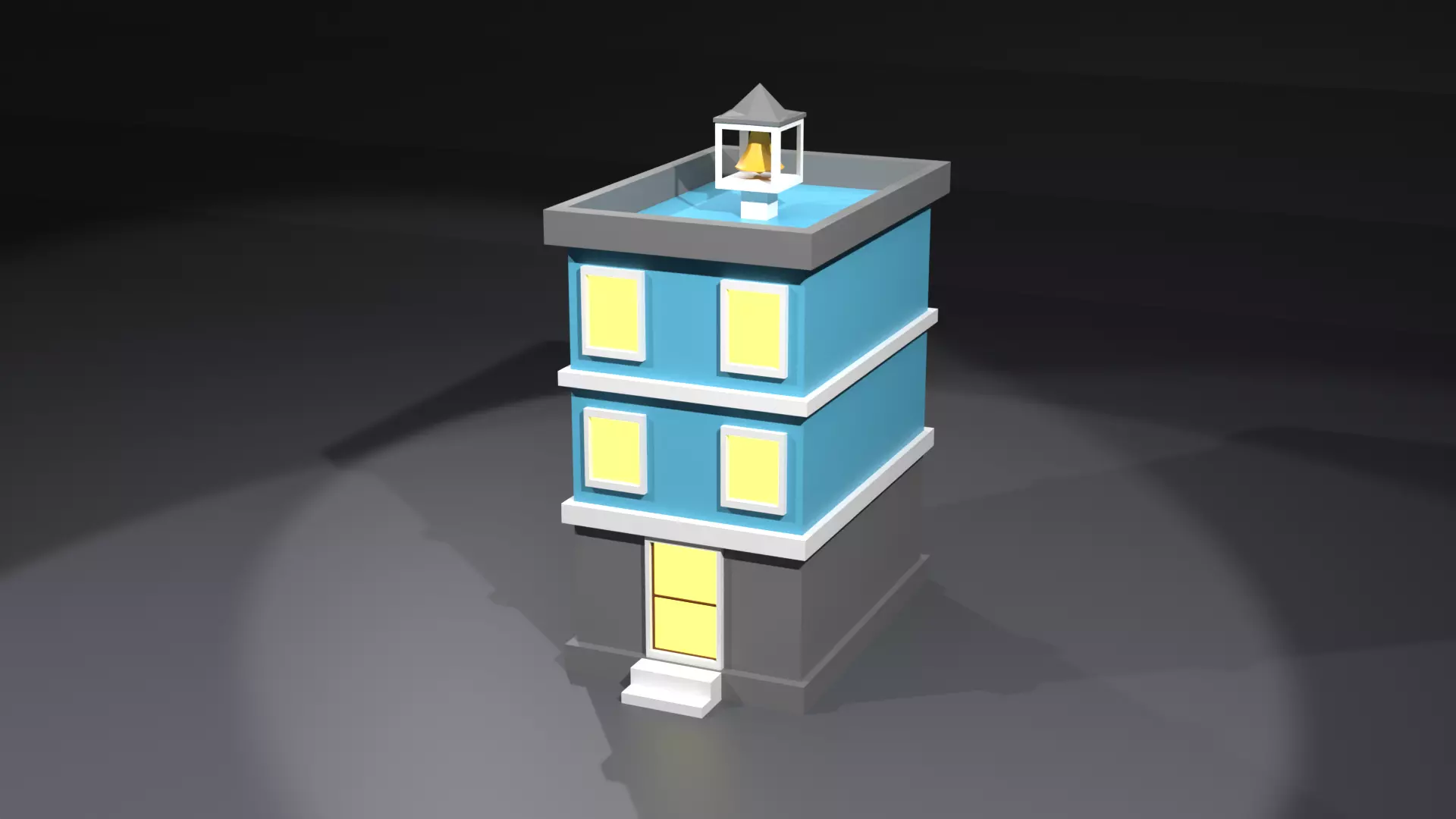 Low Poly Stylized City Buildings Pack 5 Models Game Ready Assets Low-poly 3D model_7