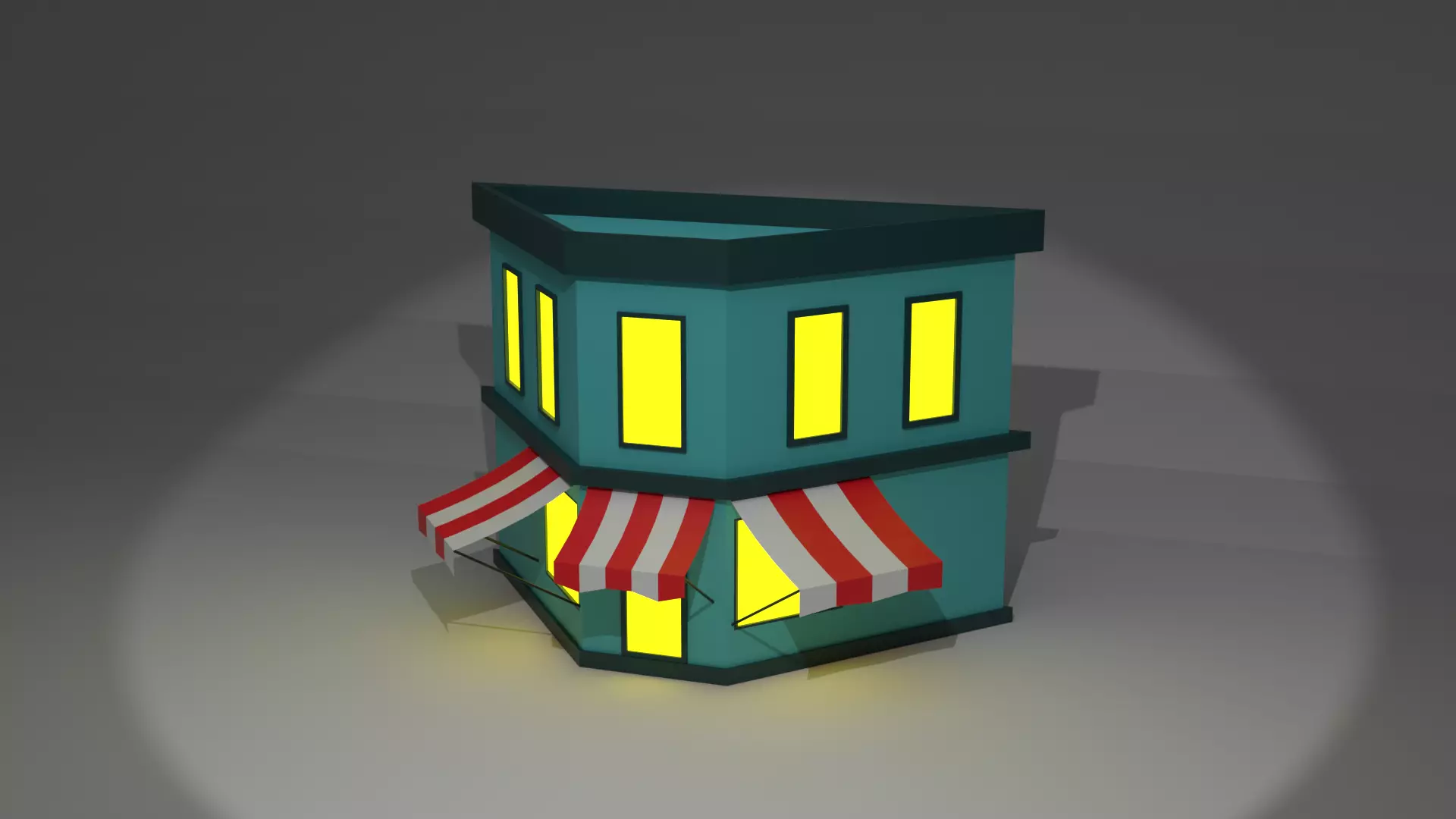 Low Poly Stylized City Buildings Pack 5 Models Game Ready Assets Low-poly 3D model_10
