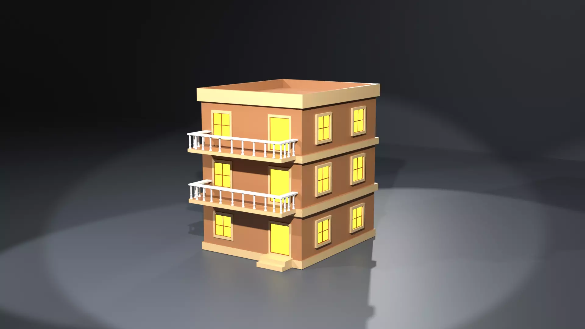 Low Poly Stylized City Buildings Pack 5 Models Game Ready Assets Low-poly 3D model_5