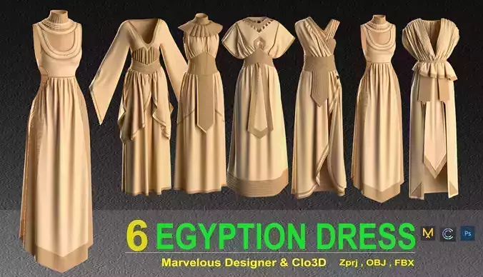 6 EGYPTION DRESS MODEL
