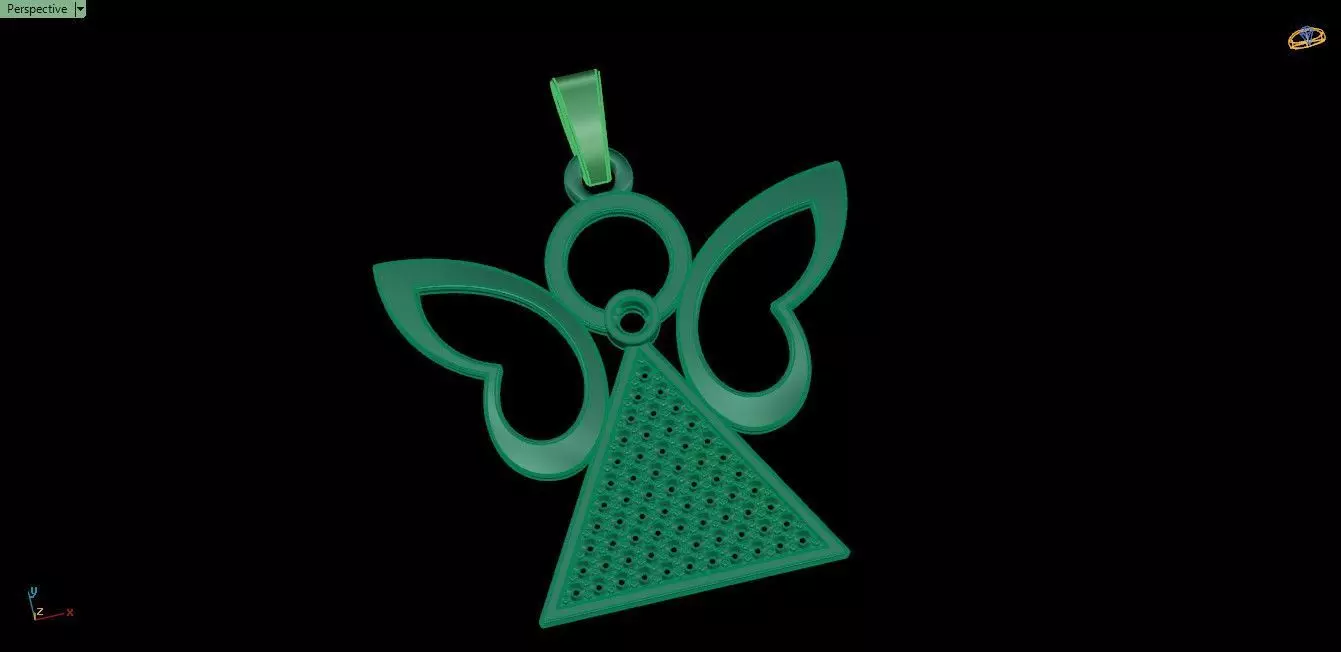 Angel pendant 3D print model_11