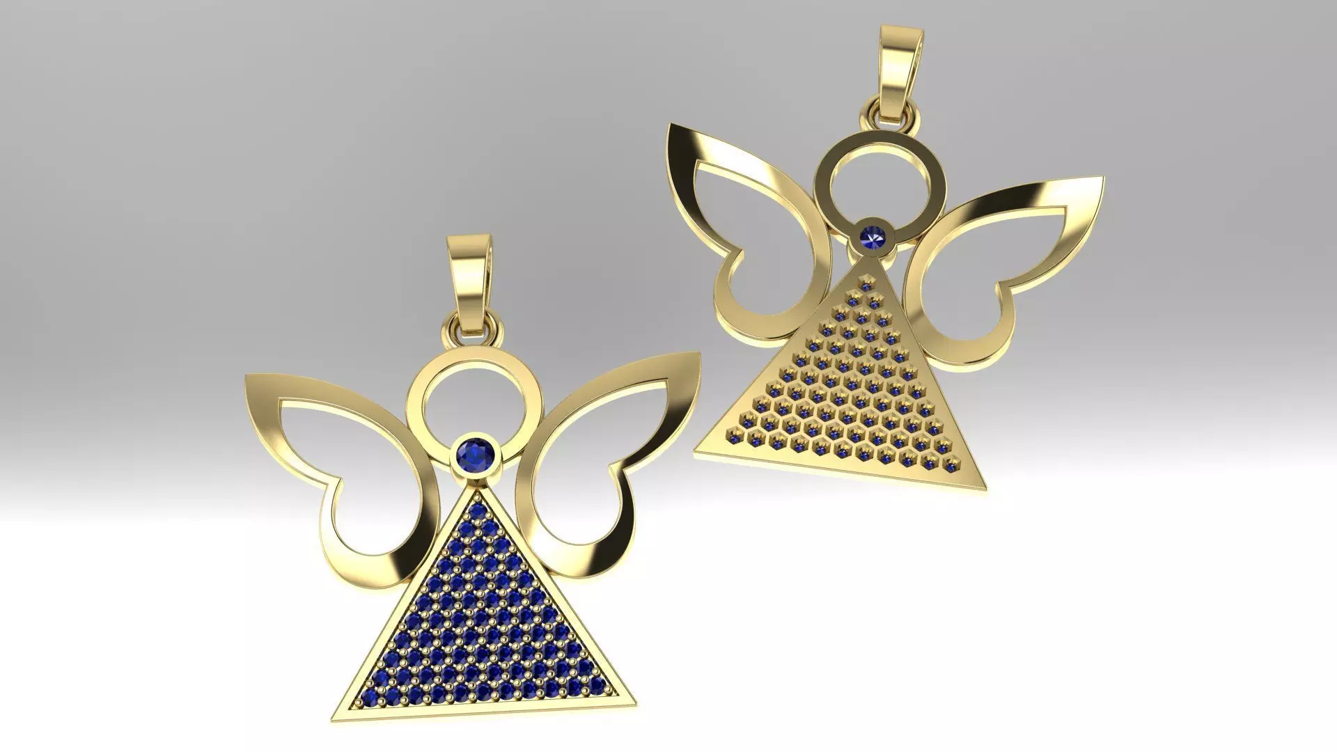 Angel pendant 3D print model_3