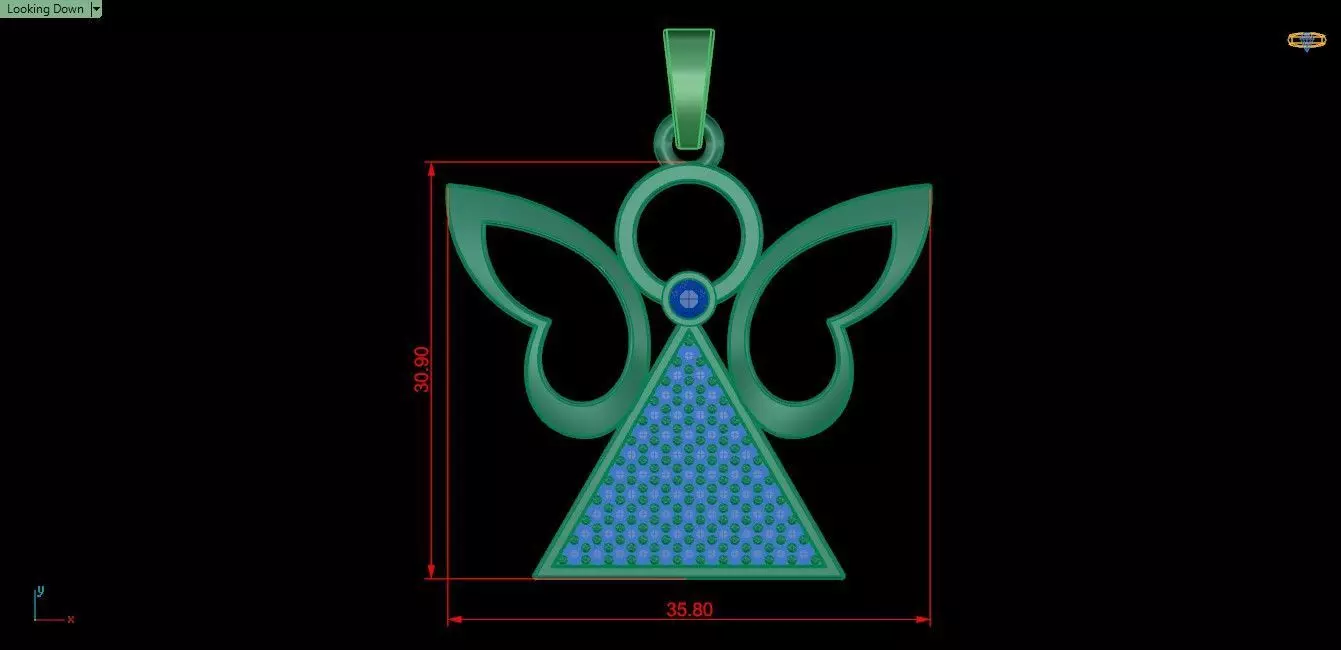 Angel pendant 3D print model_8