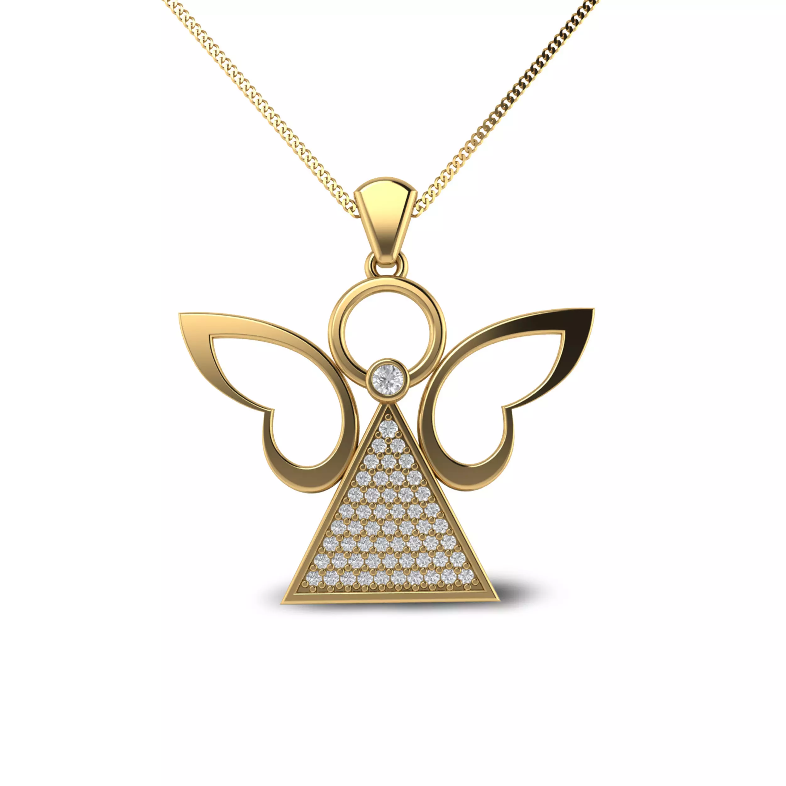 Angel pendant 3D print model_2