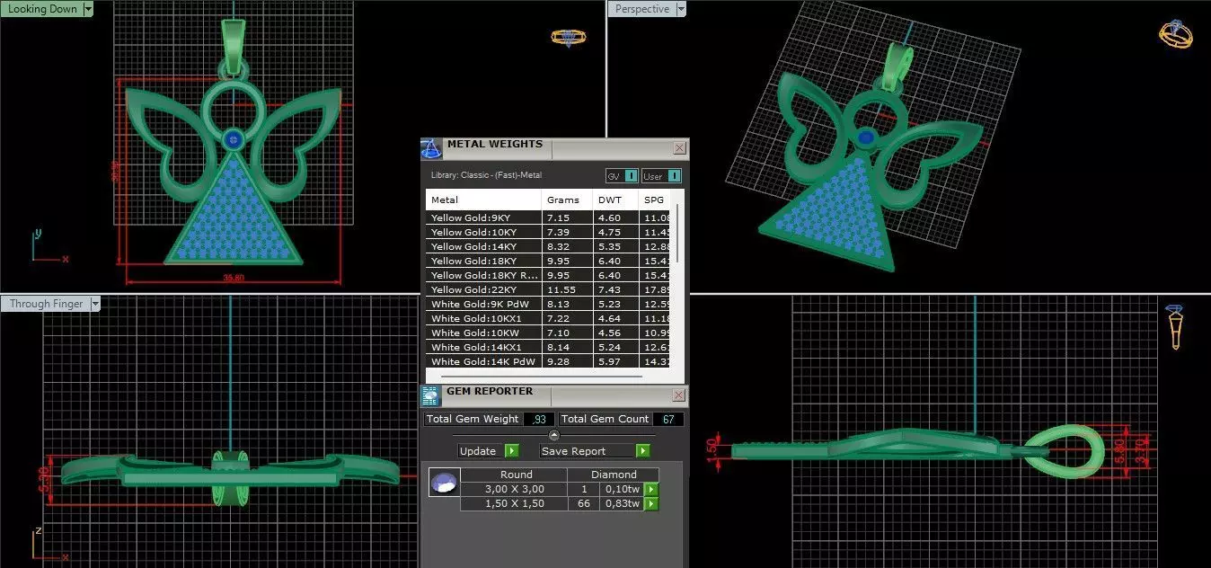 Angel pendant 3D print model_7