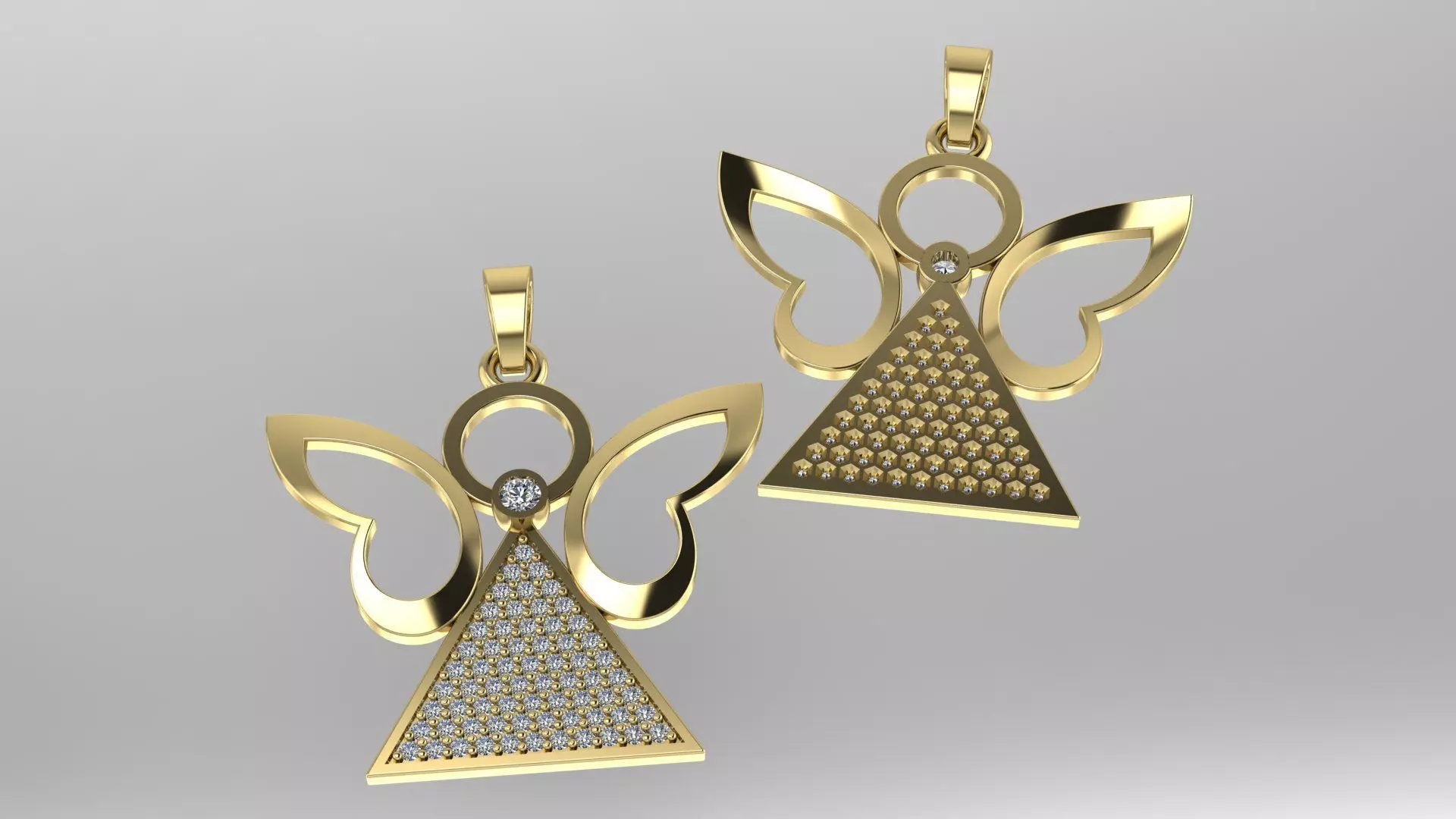 Angel pendant 3D print model_1