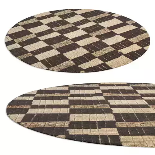 Lagos Hand-Knotted Rug Round 3D model