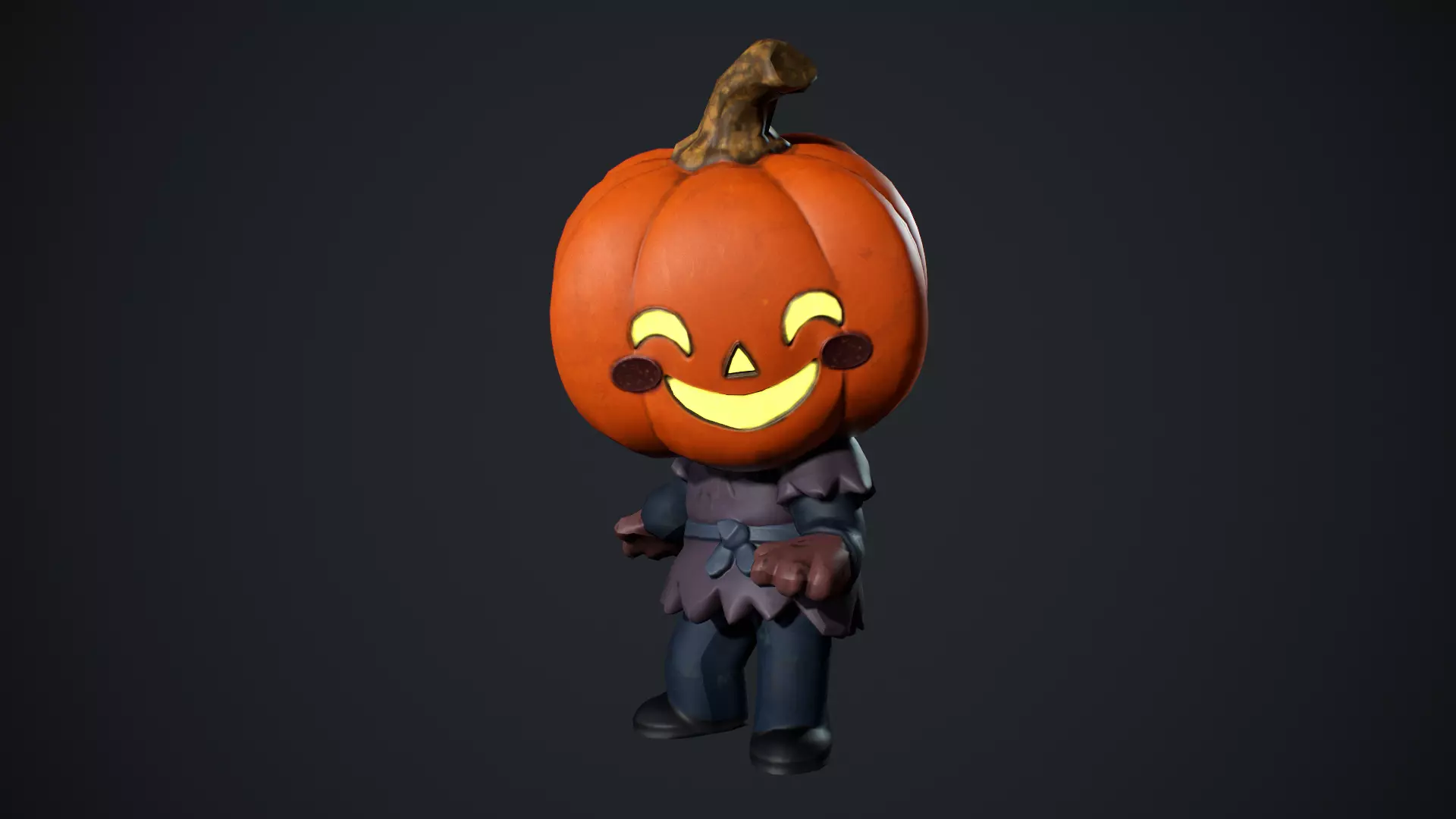 Cute Scarecrow Low Poly Low-poly 3D model_6