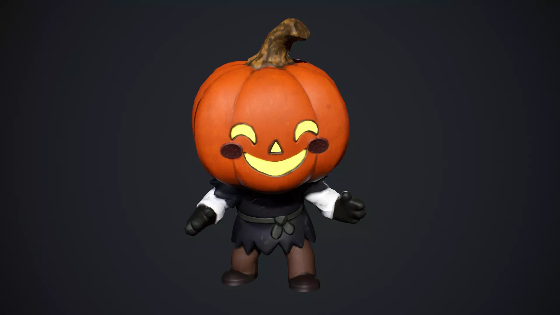 Cute Scarecrow Low Poly Low-poly 3D model_9