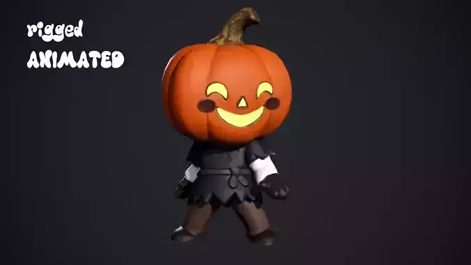 Cute Scarecrow Low Poly