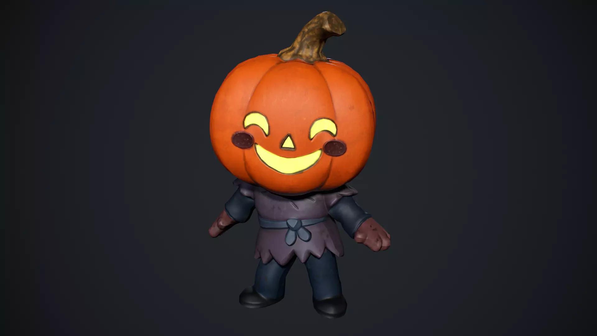 Cute Scarecrow Low Poly Low-poly 3D model_7
