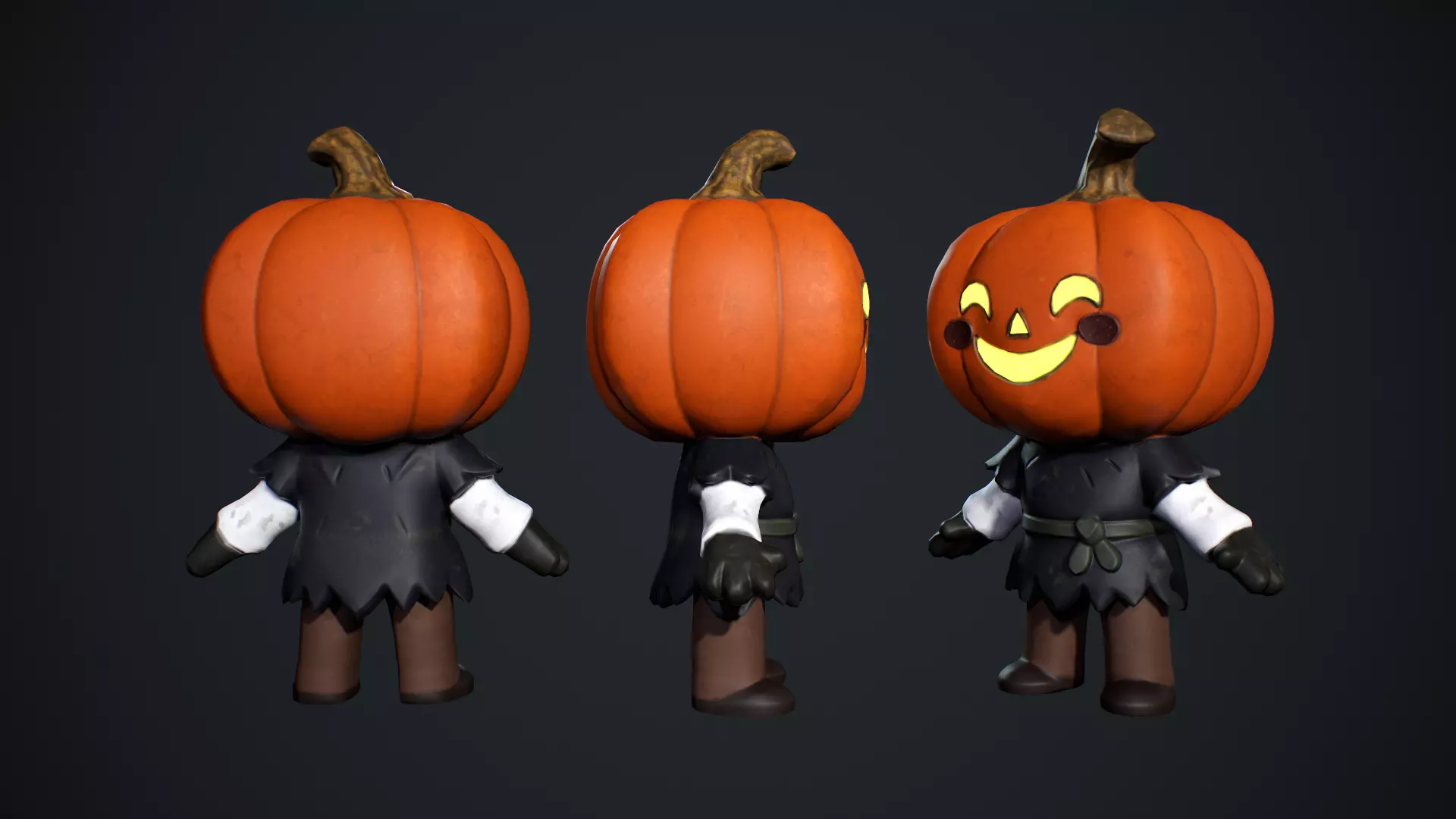 Cute Scarecrow Low Poly Low-poly 3D model_3