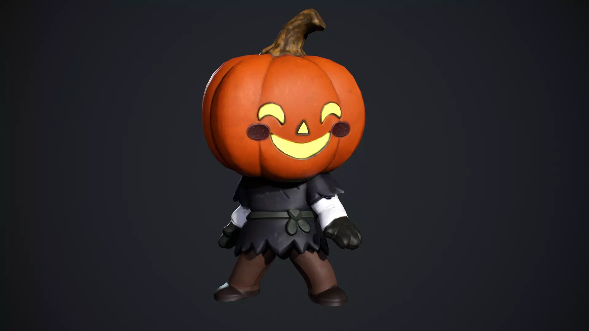 Cute Scarecrow Low Poly Low-poly 3D model_2